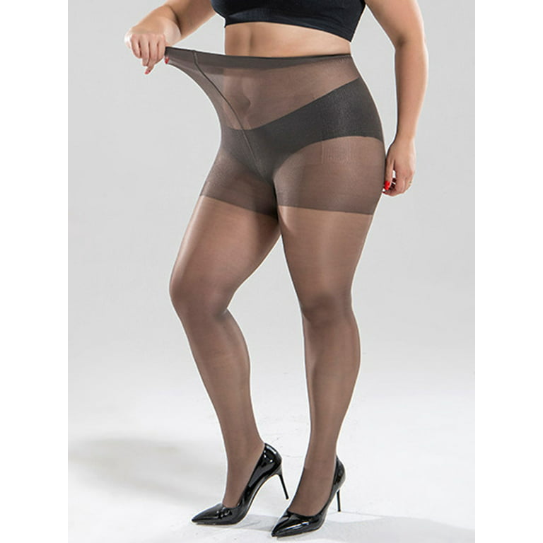 Spencer Plus Size Women's Ultra Sheer Tights Control Top Pantyhose with  Reinforced Toes, 2 Pack