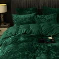 thumbnail image 6 of PHF Truly Velvet Duvet Cover Set King Size, 3 Pieces Luxury Ultra Soft Comforter Cover Set, Warm Flannel Duvet Cover with 2 Pillow Shams Bedding Collection, 104"x90", Emerald green (No Insert), 6 of 7