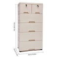 thumbnail image 3 of TOOL1SHOoo Modern Closet Drawer with Lock Plastic Drawer Dresser Cabinet Organizer with Wheels for Clothes Toys Storage White, 3 of 7
