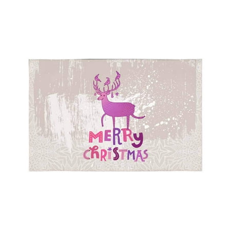 

MKHERT Stylish Merry Christmas in Modern Violet Colors with Deer Silhouette Placemats Table Mats for Dining Room Kitchen Table Decoration 12x18 inch Set of 4