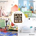 thumbnail image 7 of Kojooin Kids Toy Storage Organizer with Bins, 3-Tier Wooden Bookshelf & Toy Cabinet with 5 Cubbies, Kid-Sized Storage for Playroom, Bedroom, Nursery, or Classroom, Brown, 7 of 7