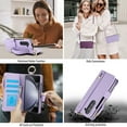 thumbnail image 5 of Dteck Wallet Bag Case for Samsung Galaxy Z Fold 5,Magnetic Leather Wallet Case with RFID Blocking Card Holder Multi-Function Stylish Ring Zipper Purse Cover with Shoulder Strap/Wrist Strap,Violet, 5 of 7