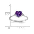 thumbnail image 2 of Primal Gold 14 Karat White Gold 6mm Heart Amethyst and A Diamond Ring, 2 of 3