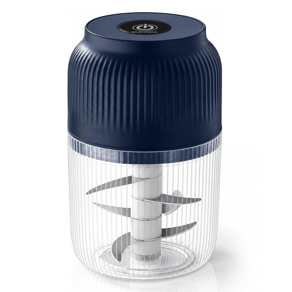 Electric Garlic Chopper, 350ml USB Rechargeable Mini Food Mincer with 6 Blades for Onion Ginger Chili Spices