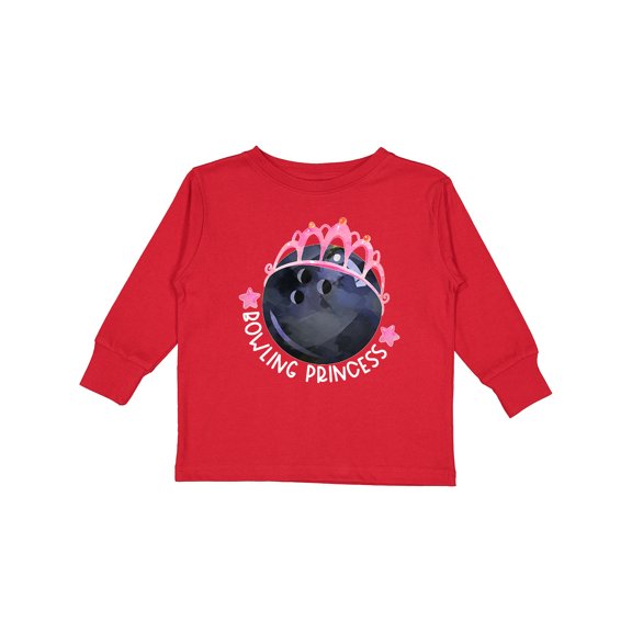 Inktastic Bowling Princess- Tiara Girls Long Sleeve Toddler T-Shirt