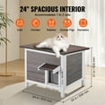 thumbnail image 6 of KFFKFF Weatherproof Outdoor Cat Shelter, Wooden House for Cats and Rabbits, Insulated Design with Foam, Openable Roof, PVC Door Flaps, 24"L x 20"W x 21"H, 6 of 9