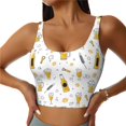 thumbnail image 1 of Fotbe Beer Sujetador Deportivo Largo sin Aros para Mujer con Almohadillas y Soporte Medio, Transpirable y Absorbente, Camiseta Tipo Chaleco o Tank Top-Small, 1 of 8