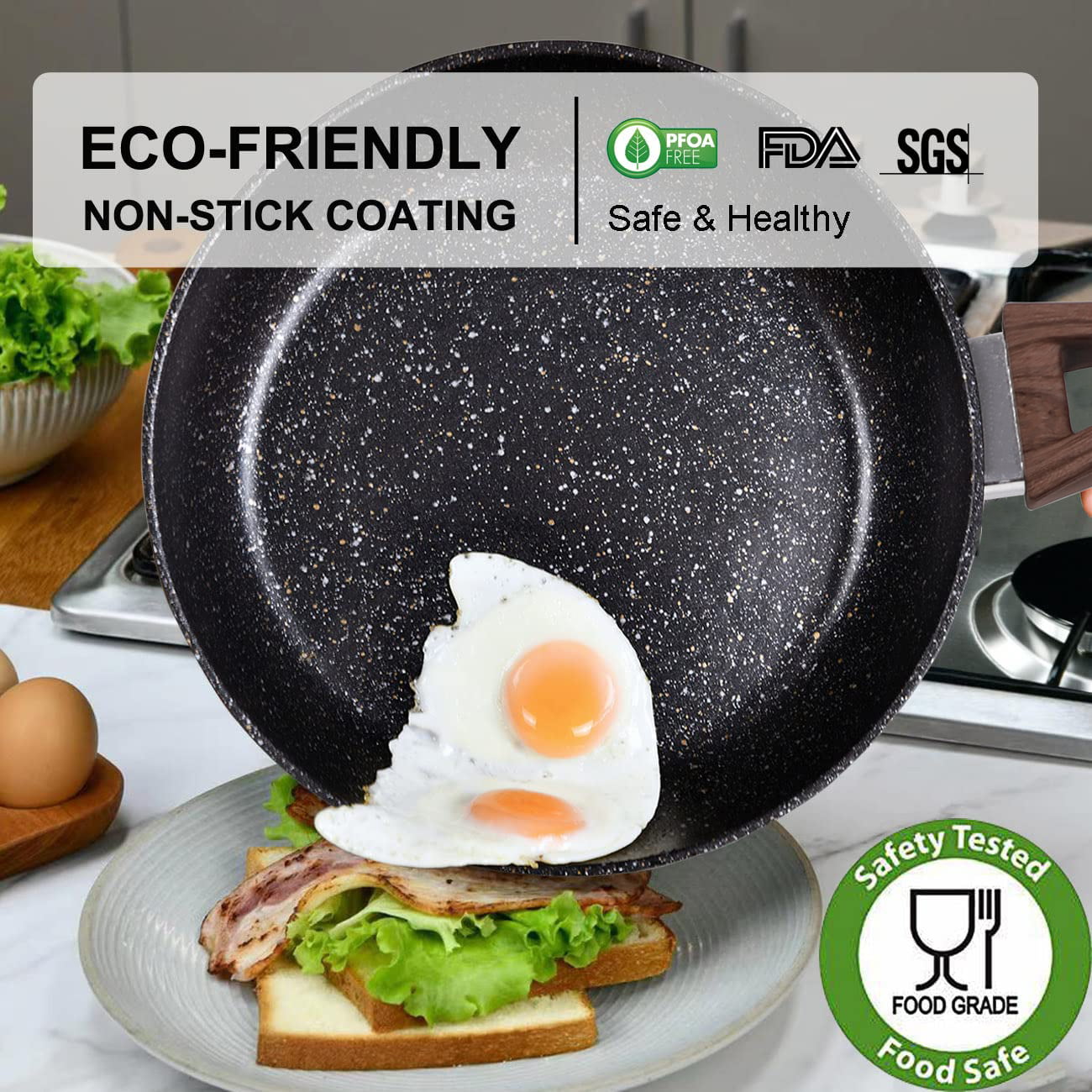 Frying Pan Nonstick with Detachable Handle, DIIG 11 inch Stir-Fry Skillet  Omelet Sauce Pan for Cooking, Oven Safe Suit for Gas Electric Induction All  Stoves Top(No Lid) 