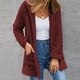 thumbnail image 1 of Cárdigan de invierno para mujer, de manga larga, de color liso, de punto, con doble bolsillo y capucha, de polar, chaqueta, abrigo para mujer, 1 of 5