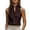 Z38 Brown-Womens Sleeveless Blouse, variant on Womens Sleeveless Blouses Dressy Casual Mock Neck Top Split V Neck Summer Blouse Professional office Shell Lightweight Breathable Elegant Tunic Shirt Tops M