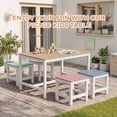 thumbnail image 6 of Ktaxon 5Pcs Outdoor Kids Picnic Table, Child Wooden Table Set with 4 Chairs, Children Activity Furniture Set for Patio Porch Backyard (Khaki Table), 6 of 9