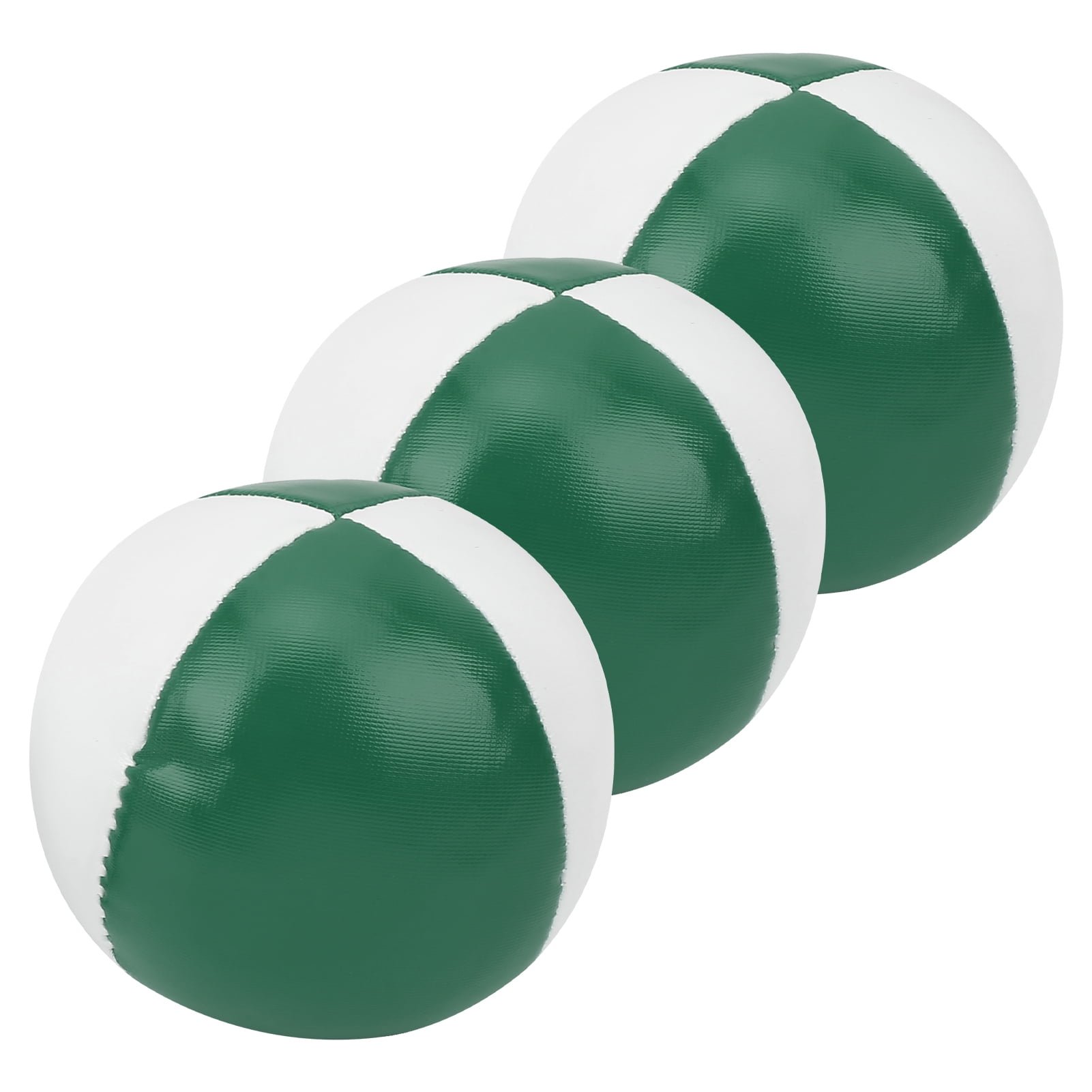 Premium 3-Piece PU Leather Juggling Balls Set for Beginners and Professionals Indoor Leisure Portable Performance Practice Equipment Green and White Design (7.87 inches / 20 cm)
