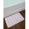 thumbnail image 2 of Valentine's Day Bath Mat, Hearts Arranged into Diagonal Squares, Plush Bathroom Decor Mat with Non Slip Backing, 29.5" X 17.5", Seafoam Dark Coral, by Ambesonne, 2 of 2