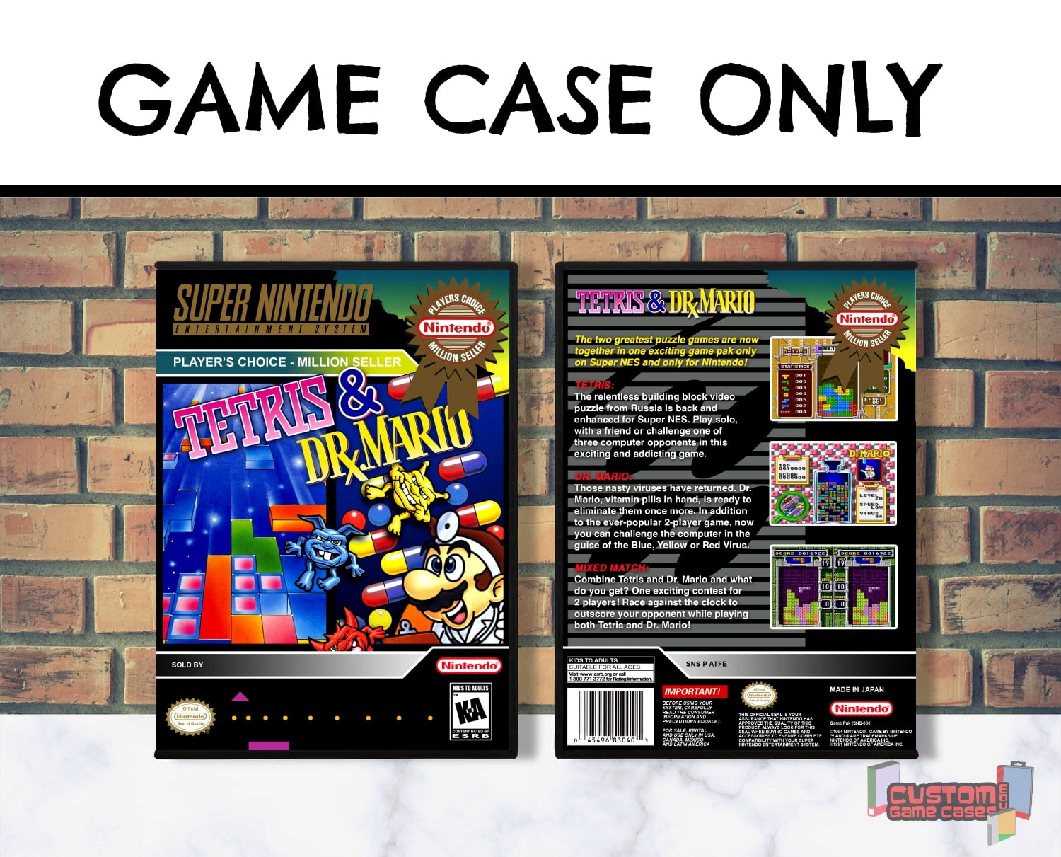  Tetris & Dr. Mario - 2 Game Cartridge : Video Games