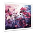 thumbnail image 2 of Designart "Glowing Twilight Poppies in Blue and Pink Meadow II" Floral Framed Wall Art Decor - Traditional Pink Poppies Bedroom Framed Canvas Wall Art, 2 of 6
