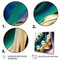thumbnail image 3 of Designart Purple, Green And Gold Bold Strokes III Canvas Wall Art, 3 of 5
