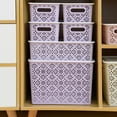 thumbnail image 7 of ANMINY Stackable Lace-Design Storage Bins, Purple, 6 Count Pack, 7 of 7