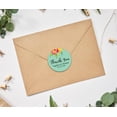 thumbnail image 2 of Darling Souvenir MADE WITH LOVE Round 45 Pcs Floral Thank You Stickers Personalized Bride Groom Names And Date Envelope Seals-Mint, 2 of 3