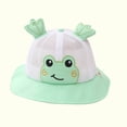 thumbnail image 4 of Xfvqtps Toddler Bucket Hat Cute Animal Frog Design Wide Brim Mesh Sunshade Sun Protection Breathable Soft Outdoor Sun Hat for 1-4 Years Green, 4 of 7