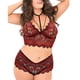 thumbnail image 5 of Gibobby Lencería sexy Conjunto de lencería de 2 piezas de talla grande para mujer con sujetador de tiras y bragas(Vino, 4XL), 5 of 5