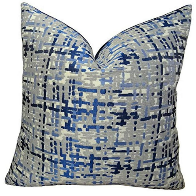 Plutus Abstract Plaid Handmade Throw Pillow, (Double sided 18" x 18")