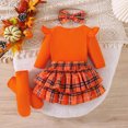 thumbnail image 3 of HCNTES Baby Girl Clothes Halloween Baby Girl Outfit Newborn 1st Halloween Punmkin Romper Tutu Skirt Dress Headband Cute Fall Clothes 3Pcs Sets 0 3 6 9 12 18 Months, 3 of 8