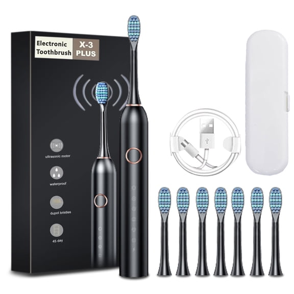 Electric Toothbrush,Toothbrush- Toothbrush With 8 Brush Heads With Travel Case- 6 Cleaning Modes- IPX7 Water Proofing-Newly Upgraded Toothbrush- Longer