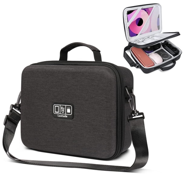 Estuche organizador electrónico de viaje Luxtude, grande, con correa