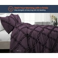 thumbnail image 2 of Twin Comforter Diamond Ruffle Plum 300 GSM Plush Siliconized Microfiber Fill Duvet Insert With 1000 Thread Count Egyptian Cotton Shell Fluffy with Piping & Pillowcases, 2 of 8