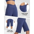 thumbnail image 4 of BALEAF Women's Bermuda Long Shorts 14" Knee Length Capri Pants High Waisted Athletic Shorts with Pockets Summer Casual Navy Blue XL, 4 of 7