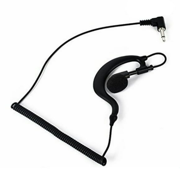 HLONK 3.5mm Ear Hook Headset for Walkie Talkie Single Ear Radio Earpiece Single Earphone with Coiled Cable