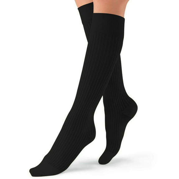 Women's Jobst SoSoft Knee Highs Socks - Firm Compression - Black - Lar