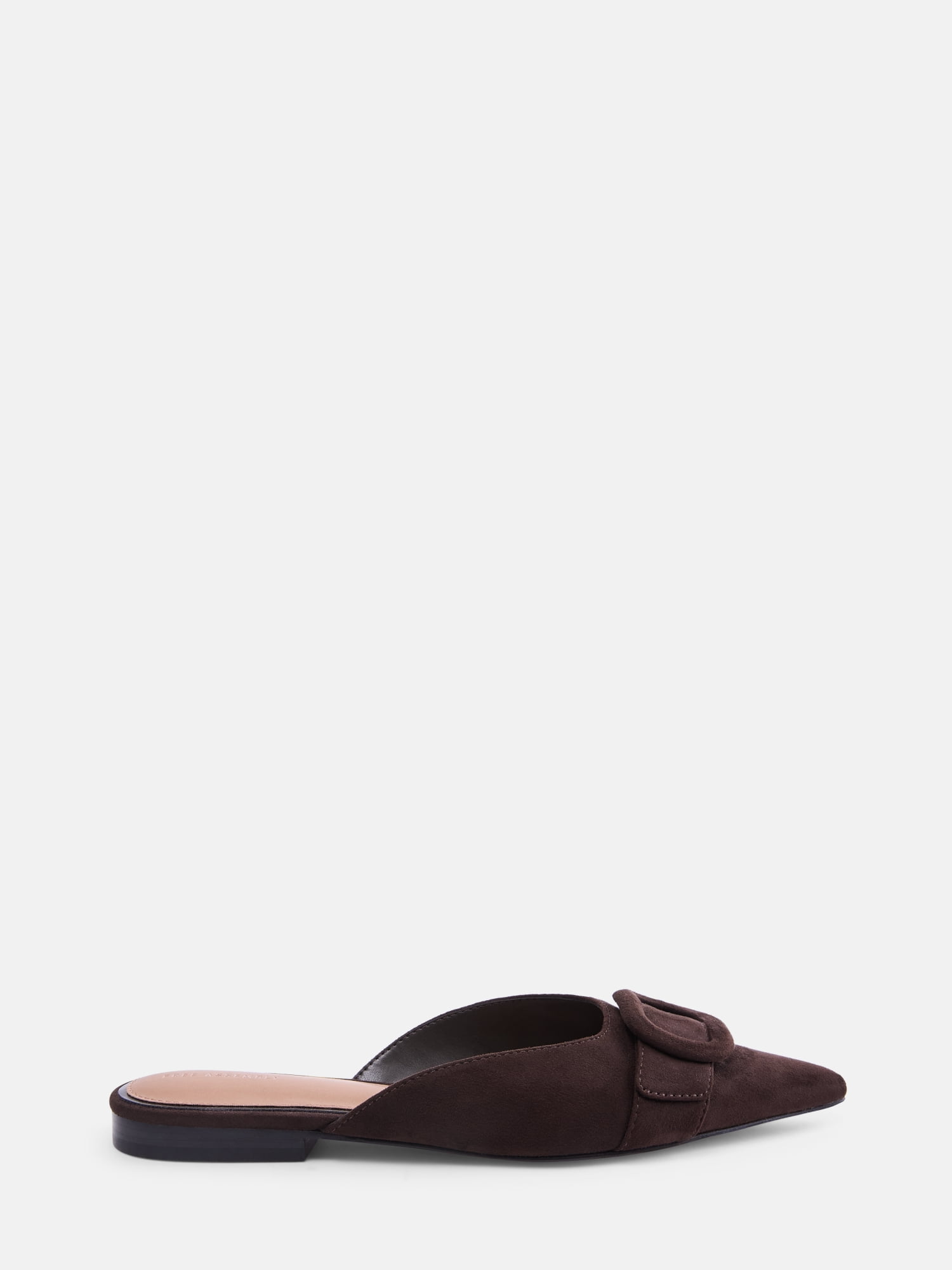 Free Assembly Women's Faux Suede Buckle Mules