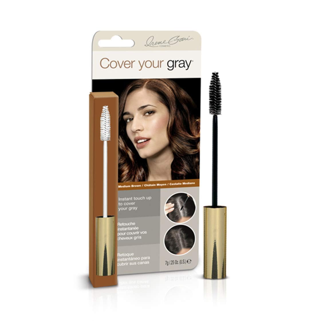 BrushIn Wand Medium Brown, Cover your gray hair instantly with this