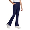 thumbnail image 2 of Girls Split Flare Pants Solid Color High Waist Stretchy Yoga Trousers Kids Casual Slim Comfy Long Pants Navy 3-4 Years, 2 of 7