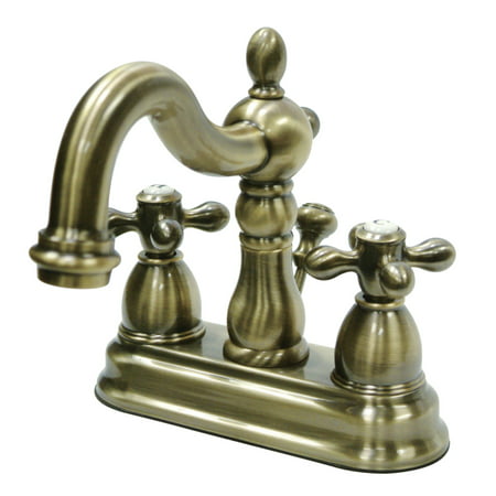 Kingston Brass KB1603AX 4-Inch Centerset Lavatory Faucet, Vintage Brass