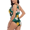 thumbnail image 4 of Rateoe Tropical Fruit Pattern Women One Piece Swimsuits Tummy Control One Shoulder Bathing Suits Ruffle Swimwear-XX-Large, 4 of 6