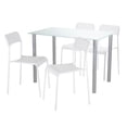 thumbnail image 1 of Juego De Comedor Mesa 4 Sillas Rectangular De Cristal 4 Personas Elegante Kingshouse blanco 5, 1 of 8
