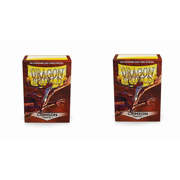 2 Packs Dragon Shield Matte Crimson Standard Size 100 ct Card Sleeves Value Bundle!