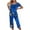 Blue#2, variant on Tnhcen Women's Casual Loose Sleepwear Set - V-Neck Print Short Sleeve Top + Elastic Waist Capri Pants with Side Pockets | S-2XL | Pajamas Set Loungewear