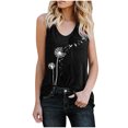 thumbnail image 1 of Pompotops Women's Tops O-Neck Print Sleeveless Vest Crop Tops Tank Tops Shirt, 1 of 5