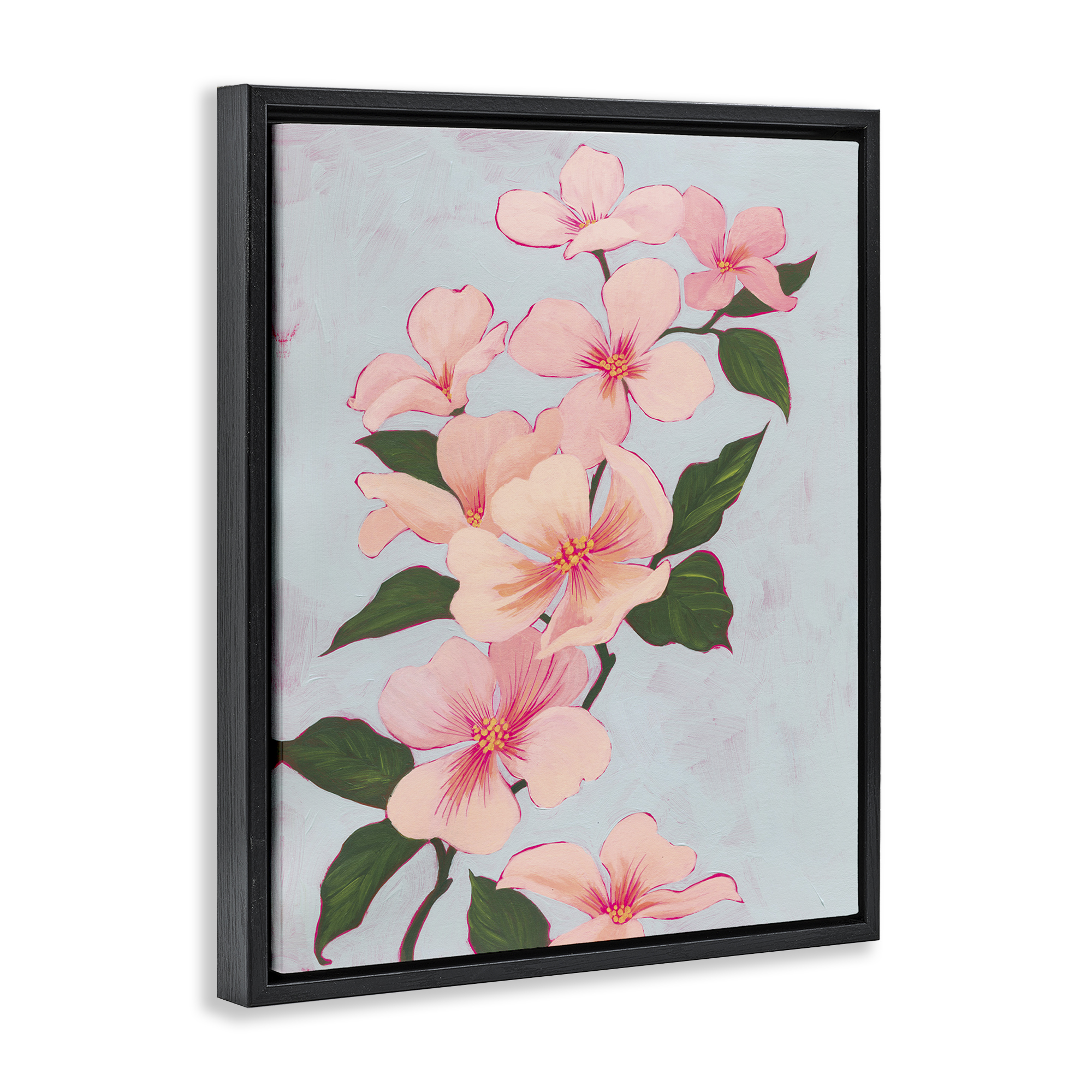 Stupell Industries Delicate Cherry Blossoms Botanical & Floral Painting Black Floater Framed Art Print Wall Art, 25 x 31
