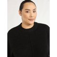 thumbnail image 3 of Scoop Women’s & Women's Plus Reverse Seam Crewneck Sweater, Lightweight, Sizes XS-4X, 3 of 5