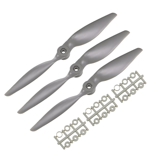 Hélices RC CCW 9x6 Pulgadas 2Vane para Avión Nylon Gris 3Pcs con Anillos Adaptadores