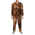 thumbnail image 3 of Fotbe Cloud Sky Sunflower Cow Pijama de Hombre con Estampado de Manga Larga, Conjunto de 2 Piezas, Ropa de Dormir Suave y Cómoda con Bolsillos-XX-Large, 3 of 7