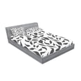 thumbnail image 2 of Ambesonne Abstract Fitted Sheet & Pillow Sham Set, Leaves on Vines Nature, Full, Grey and White, 2 of 2