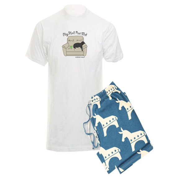 CafePress - Black Lab Play Hard - Men's Light Pajamas