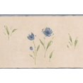 thumbnail image 1 of Bleu Prairie Fleurs Beige Vintage Floral Papier Peint Bord Rétro Design, Rouleau 15' x 3,5'', 1 of 3