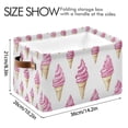 thumbnail image 4 of Yayeee 2 Pack Canvas Storage Basket with Handles for Shelves Fabric Bins Closet Organizer, Pink Cartoon Ice Cream, 4 of 8