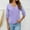 Purple, variant on Casual V Neck Jacquard Crinkle Ruffle Drawstring Three Quarter Sleeve Fashion Tee Top Womens T Shirts